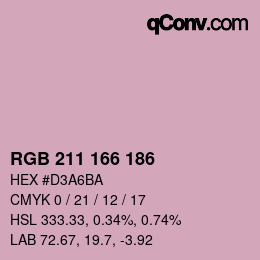 Farbcode: RGB 211 166 186 | qconv.com