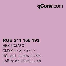 Farbcode: RGB 211 166 193 | qconv.com