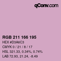 Color code: RGB 211 166 195 | qconv.com
