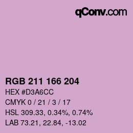 Farbcode: RGB 211 166 204 | qconv.com