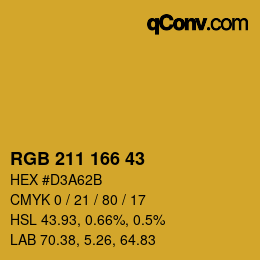 Color code: RGB 211 166 43 | qconv.com
