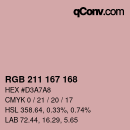 Código de color: RGB 211 167 168 | qconv.com
