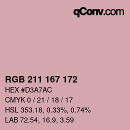 Color code: RGB 211 167 172 | qconv.com