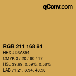 Color code: RGB 211 168 84 | qconv.com