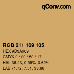 Color code: RGB 211 169 105 | qconv.com