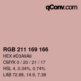 Farbcode: RGB 211 169 166 | qconv.com