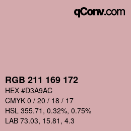 Color code: RGB 211 169 172 | qconv.com