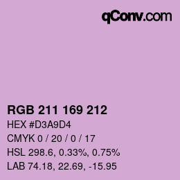 カラーコード: RGB 211 169 212 | qconv.com
