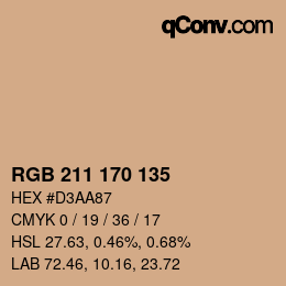 Color code: RGB 211 170 135 | qconv.com