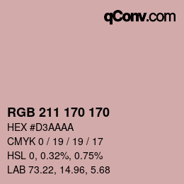 カラーコード: RGB 211 170 170 | qconv.com