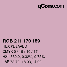 カラーコード: RGB 211 170 189 | qconv.com