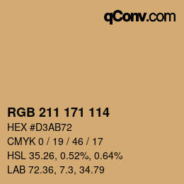 Color code: RGB 211 171 114 | qconv.com
