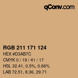 颜色代码: RGB 211 171 124 | qconv.com