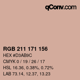Color code: RGB 211 171 156 | qconv.com