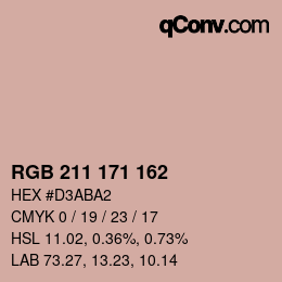 颜色代码: RGB 211 171 162 | qconv.com