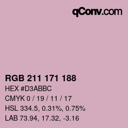 カラーコード: RGB 211 171 188 | qconv.com