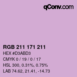 Color code: RGB 211 171 211 | qconv.com