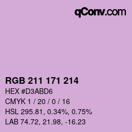 カラーコード: RGB 211 171 214 | qconv.com