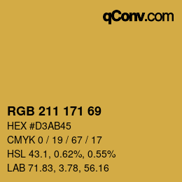 Color code: RGB 211 171 69 | qconv.com