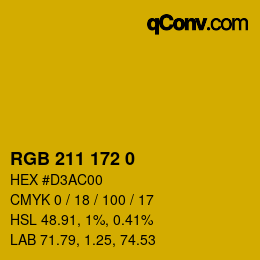 カラーコード: RGB 211 172 0 | qconv.com