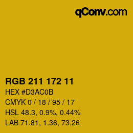 Color code: RGB 211 172 11 | qconv.com
