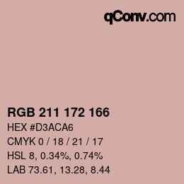 颜色代码: RGB 211 172 166 | qconv.com