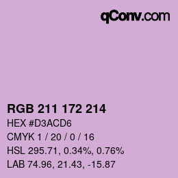 カラーコード: RGB 211 172 214 | qconv.com