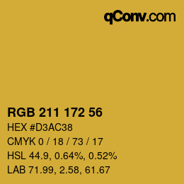 颜色代码: RGB 211 172 56 | qconv.com