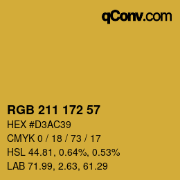 カラーコード: RGB 211 172 57 | qconv.com