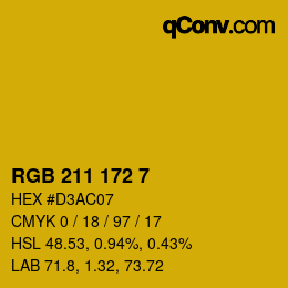 Color code: RGB 211 172 7 | qconv.com