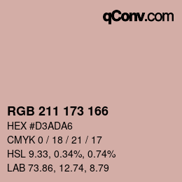 Farbcode: RGB 211 173 166 | qconv.com