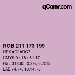 Color code: RGB 211 173 199 | qconv.com