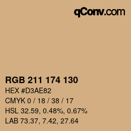 Color code: RGB 211 174 130 | qconv.com