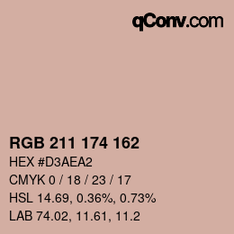 颜色代码: RGB 211 174 162 | qconv.com