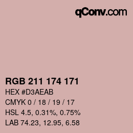 カラーコード: RGB 211 174 171 | qconv.com