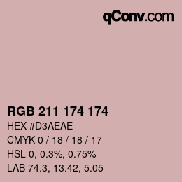 Color code: RGB 211 174 174 | qconv.com