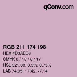 カラーコード: RGB 211 174 198 | qconv.com