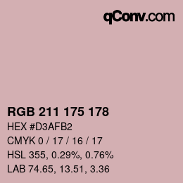 カラーコード: RGB 211 175 178 | qconv.com