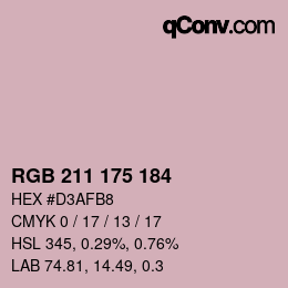 Color code: RGB 211 175 184 | qconv.com