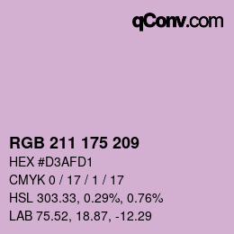 Color code: RGB 211 175 209 | qconv.com