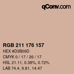 カラーコード: RGB 211 176 157 | qconv.com