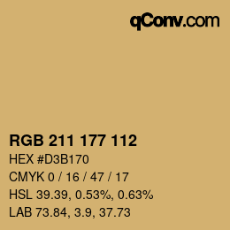 Código de color: RGB 211 177 112 | qconv.com