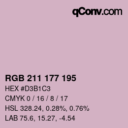 Color code: RGB 211 177 195 | qconv.com