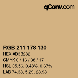 Color code: RGB 211 178 130 | qconv.com
