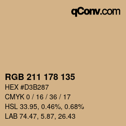 Color code: RGB 211 178 135 | qconv.com