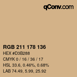 Color code: RGB 211 178 136 | qconv.com