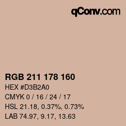 Color code: RGB 211 178 160 | qconv.com