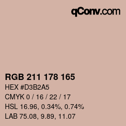 Color code: RGB 211 178 165 | qconv.com