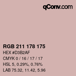 Color code: RGB 211 178 175 | qconv.com