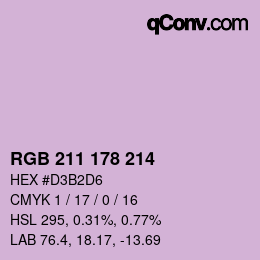 Color code: RGB 211 178 214 | qconv.com